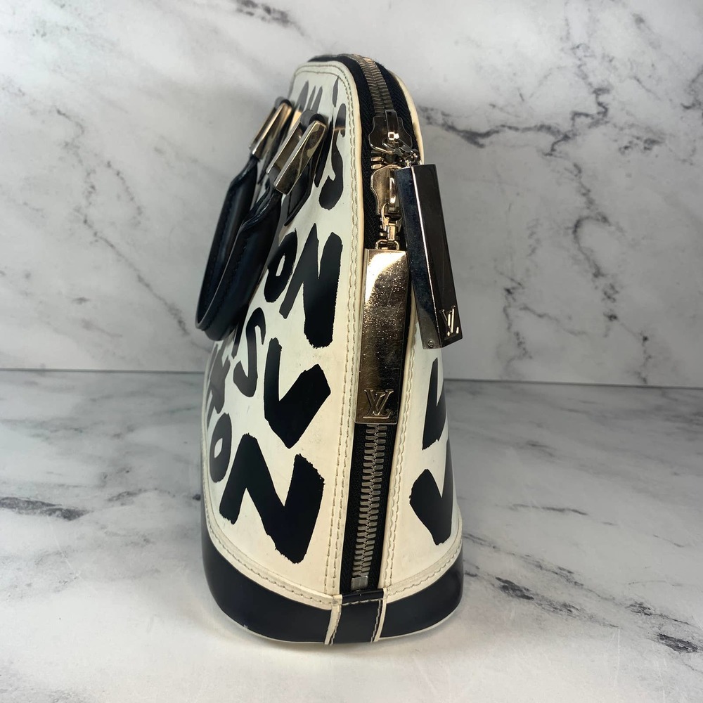 ❌❌ Louis Vuitton Graffiti Alma bag vintage tote Stephen Sprouse black/white - Picture 4 of 16
